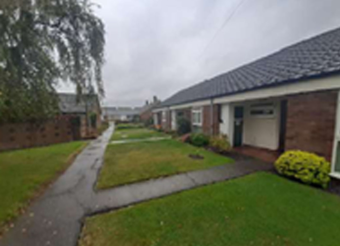 North-eastern garage site looking north with substation on left